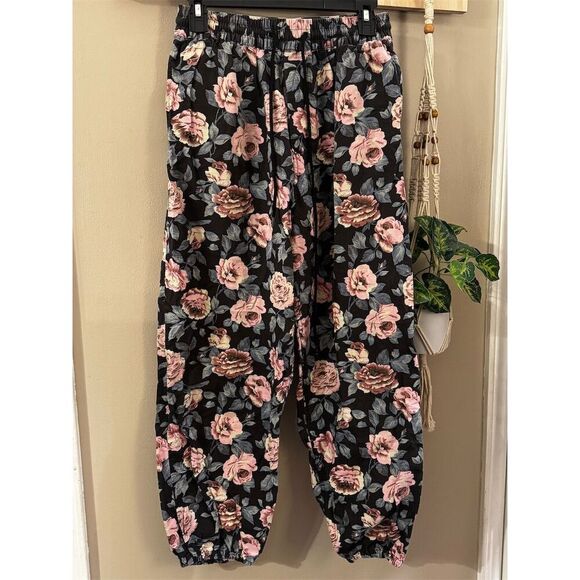 Women's Urban Outfitters Floral Jogger Pants Size Small Multicolor Casual - Picture 1 of 4